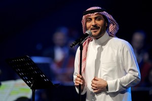 CORRECTION - Saudi singer Majid al-Muhandis performs during a concert in Jeddah on January 30, 2017. Saudi Arabia's "Paul McCartney" took to the stage as the kingdom seeks to boost entertainment despite religious warnings of "depravity." The performance was the first major concert in seven years in the kingdom's second city, according to Arab News. / AFP / Amer HILABI / The erroneous mention[s] appearing in the metadata of this photo by AMER HILABI has been modified in AFP systems in the following manner: [AMER HILABI] instead of [AMEER ALHALBI]. Please immediately remove the erroneous mention[s] from all your online services and delete it (them) from your servers. If you have been authorized by AFP to distribute it (them) to third parties, please ensure that the same actions are carried out by them. Failure to promptly comply with these instructions will entail liability on your part for any continued or post notification usage. Therefore we thank you very much for all your attention and prompt action. We are sorry for the inconvenience this notification may cause and remain at your disposal for any further information you may require.        (Photo credit should read AMER HILABI/AFP via Getty Images)