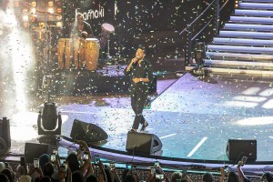 CARTHAGE, TUNISIA - AUGUST 19: Egyptian singer Mohamed Hamaki performs at the Carthage ancient theatre during the 57th International Carthage Festival in Carthage, Tunisia on August 19, 2023. (Photo by Yassine Gaidi/Anadolu Agency via Getty Images)